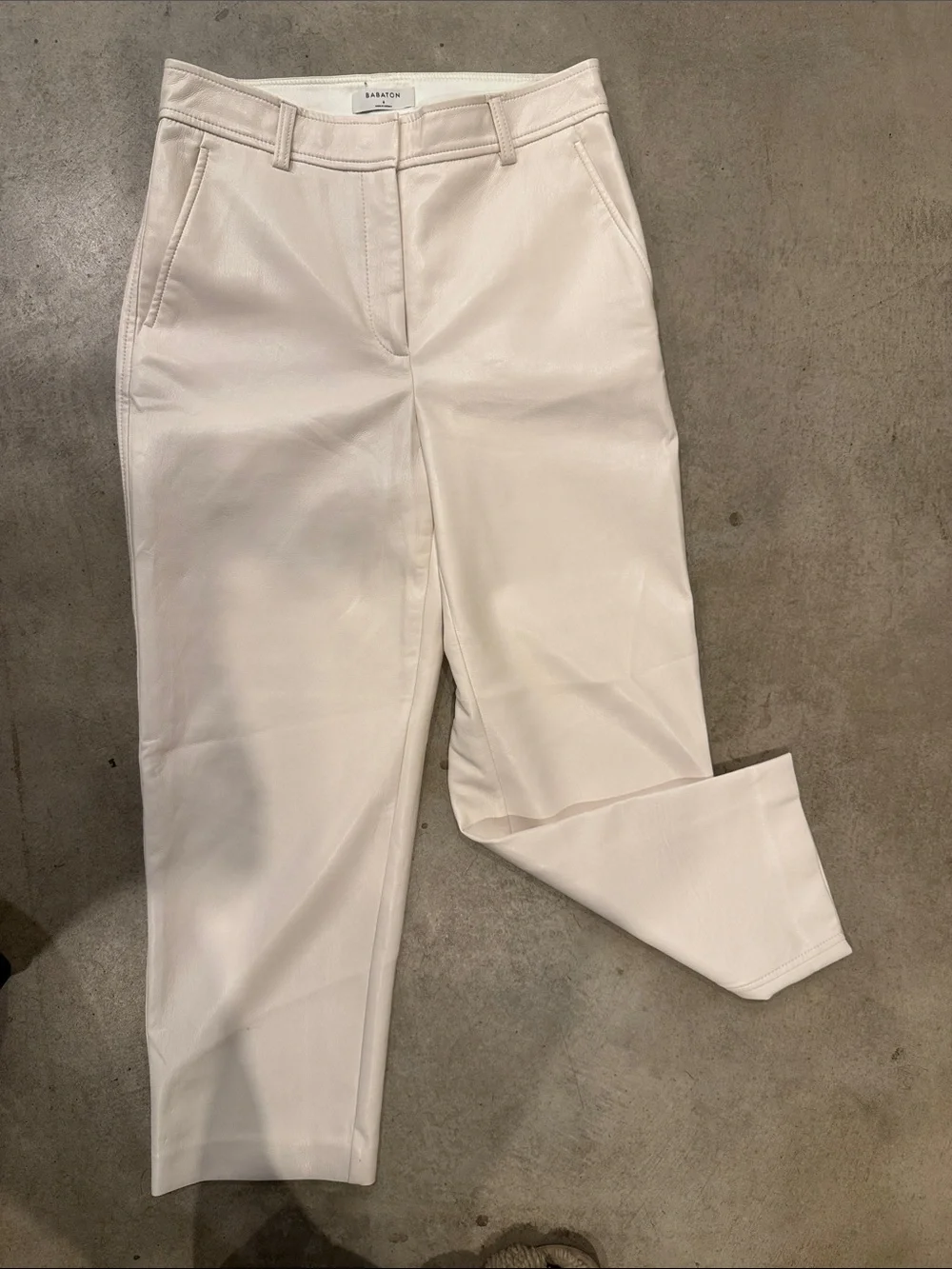 Aritzia Cream Straight-Leg Tailored Pants
